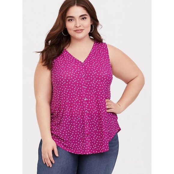 torrid Tops - Torrid Pink Sleeveless Star Print Top